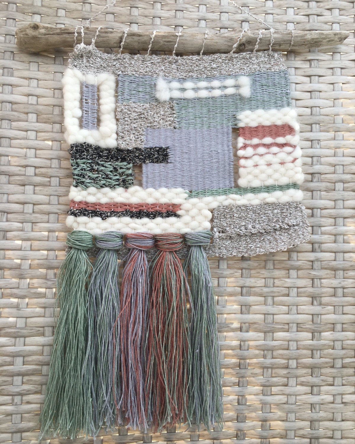 Patchwork Linen Weaving with Asymmetric Fringe