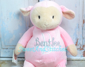 Personalized Stuffed Animal baby gift, Monogrammed stuffed animal, monogrammed baby gift, monogrammed lamb, baby elephant, baby monkey