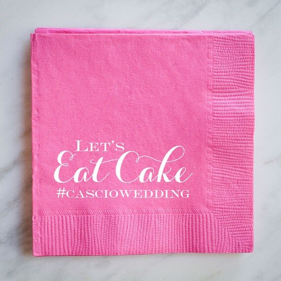 Let's Eat Cake Personalized Napkins Wedding Ceremony