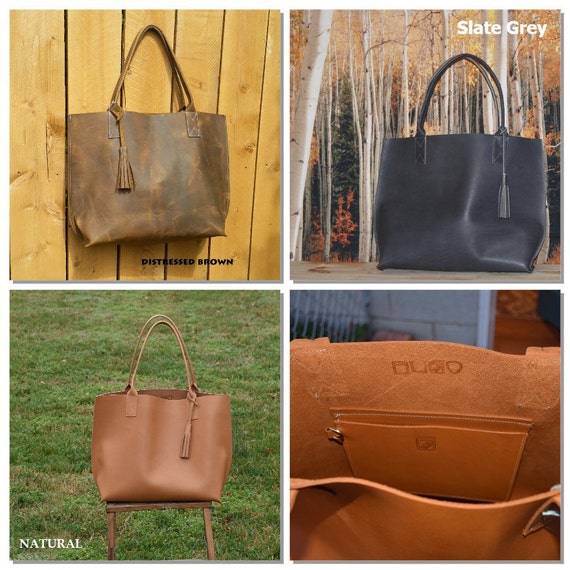 all day large leather tote