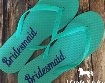 Bridesmaids Flip Flops Decals, Maid of Honor Flipflops, Bridal Party Gifts, Will You Be My Bridesmaid Invitations