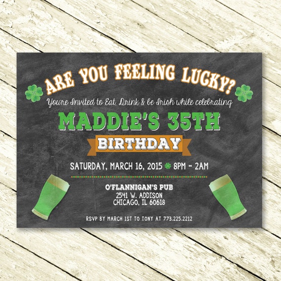 Irish Birthday Party Invitations 8