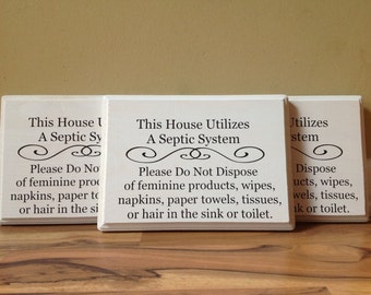 Bathroom Sign Si No septic tank sign | etsy Bathroom Sign Si No septic tank sign | etsy