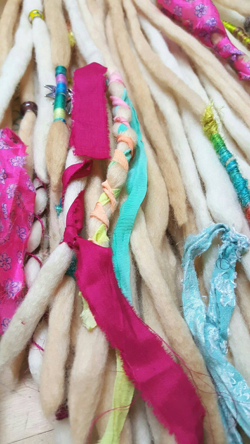 Dreadlock Extensions Wool Dreads Double Ended set of 50