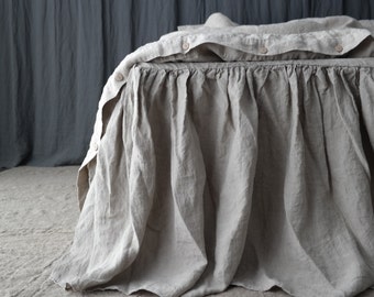 LINEN BED SKIRT dust ruffle. Linen bedskirt. Made by MOOshop.*2