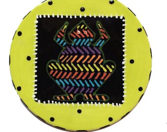 Hand-Painted Ceramic Frog Design Table Trivet