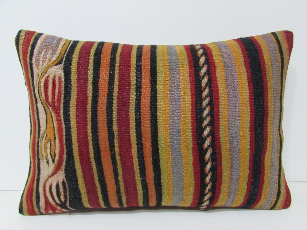 lumbar kilim pillow kilim pillowcase 16x24 by DECOLICKILIMPILLOWS