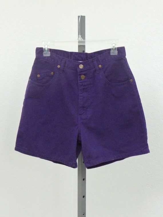 Vintage 90s Dark Purple High Waisted Denim Shorts Jean
