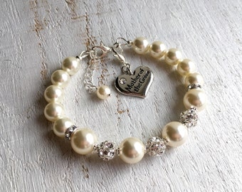 Mother-of-the-Groom Gift Mother-of-the-Groom Bracelet Mother-in-Law Gift from Bride Mother Wedding Gift from Groom Swarovski Pearl Bracelet