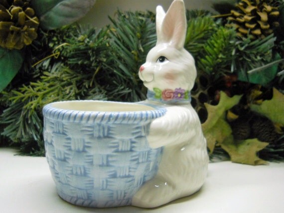 Vintage Avon China Bunny and Bowl