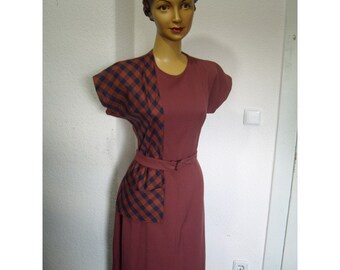 40s style check dress