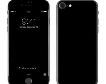 Solid Black - iPhone 7/7 Plus Skin - Sticker Decal