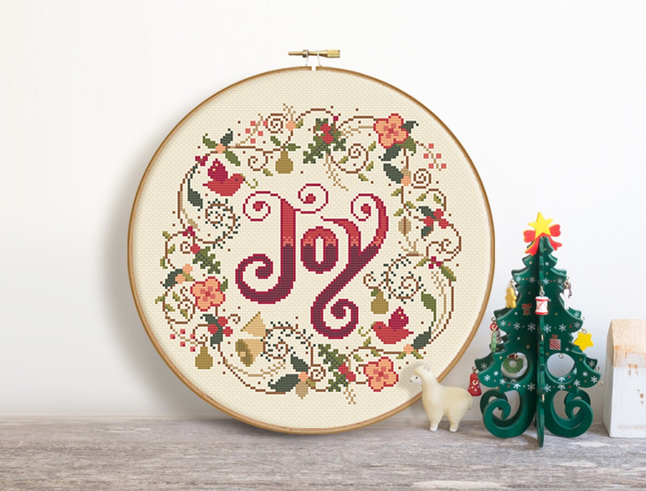 Christmas Joy Cross Stitch Pattern Digital Format PDF