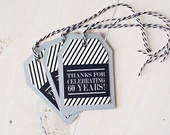 60th Birthday Favor Tags/Cheers to 60 Years/Milestone Party Decorations/Party Favor/60th Party Decor/40th Birthday Decor/50th Birthday Decor