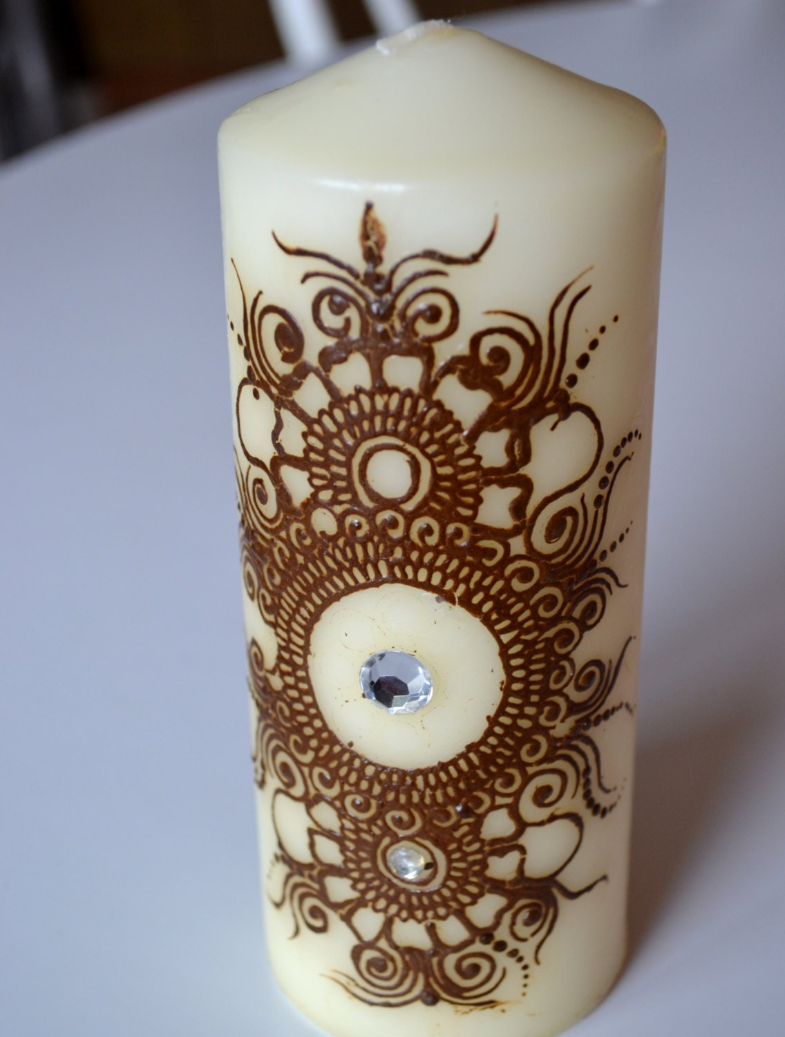 Henna Candle/ Mehndi Candle/ Henna Design/ by TheArtizanAffect