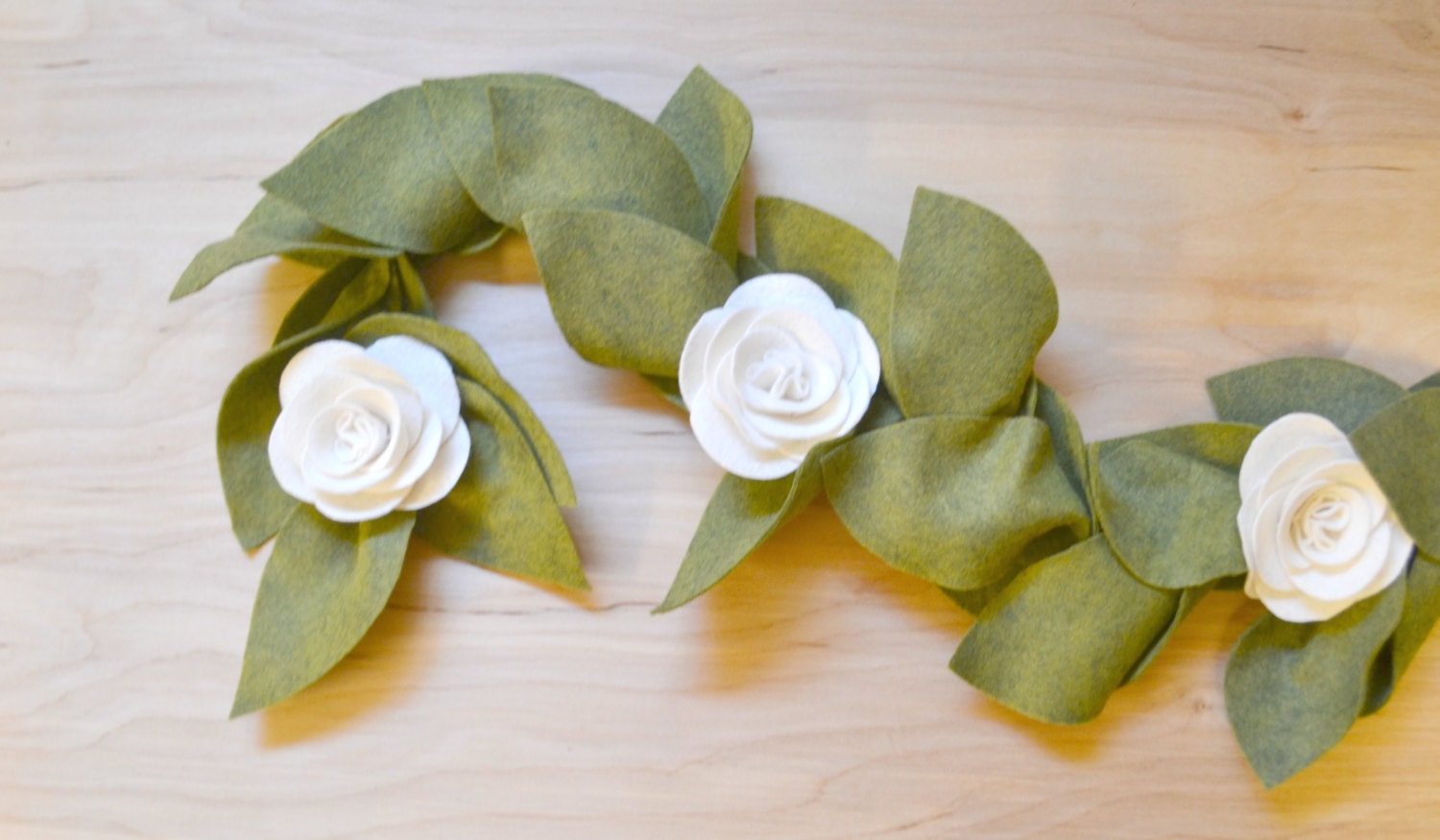 CUSTOM Felt Flower GARLAND You pick the flower colors
