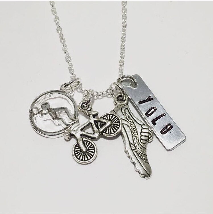 Triathlon Necklace Ironman Triathlon Triathlon Jewelry