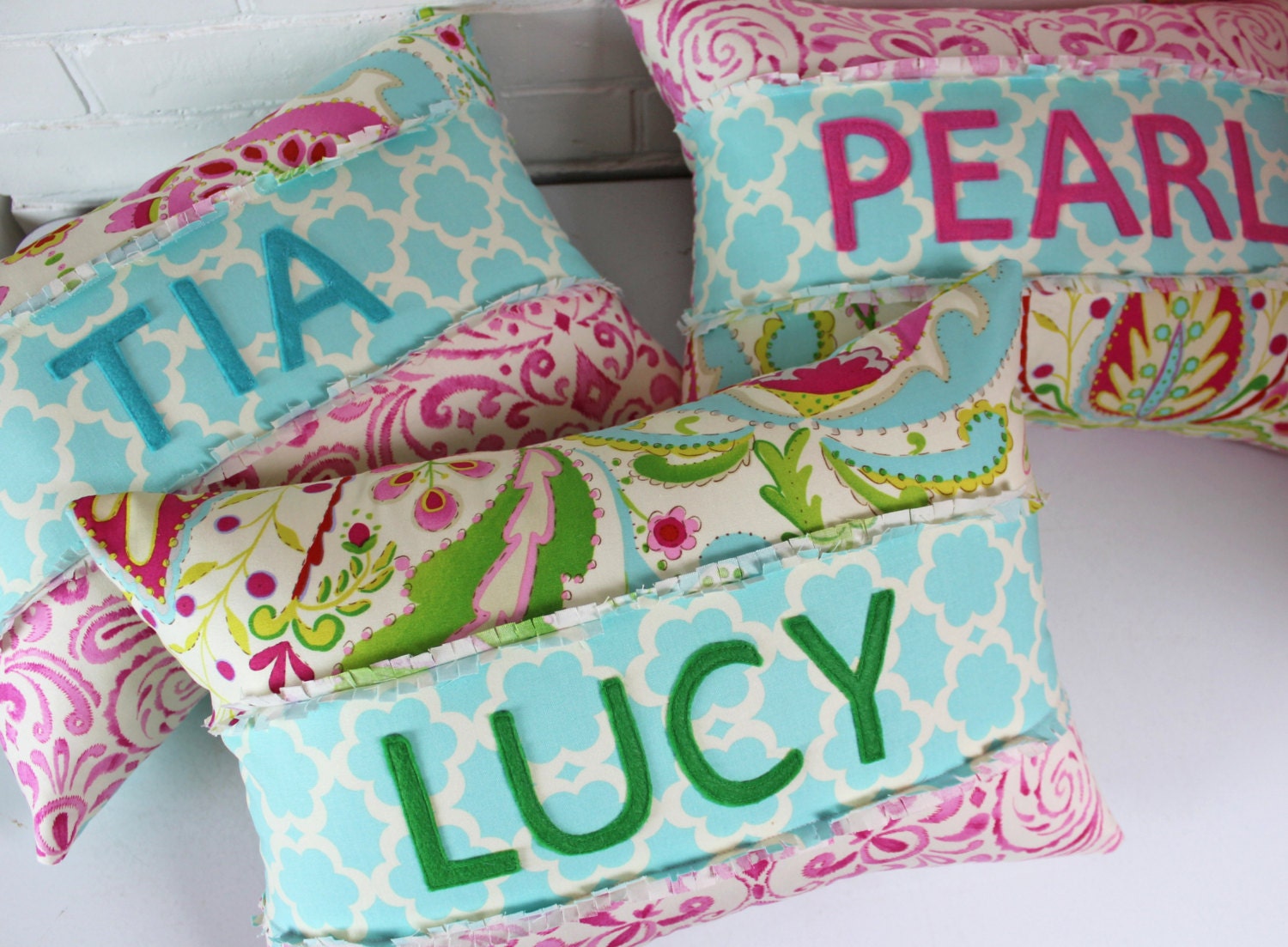 Name Pillow for Girl Girly Pink Colorful Feminine Kumari