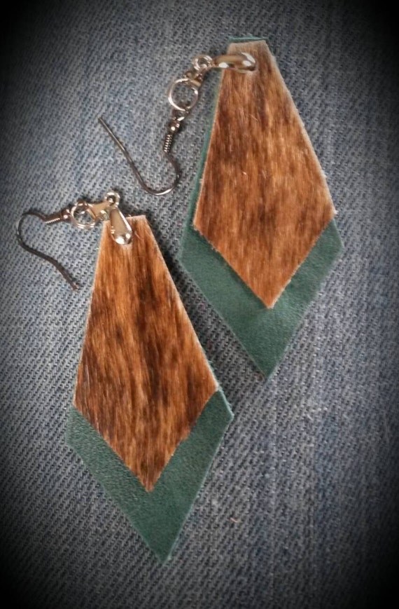 Handmade Leather Earrings by on Etsy