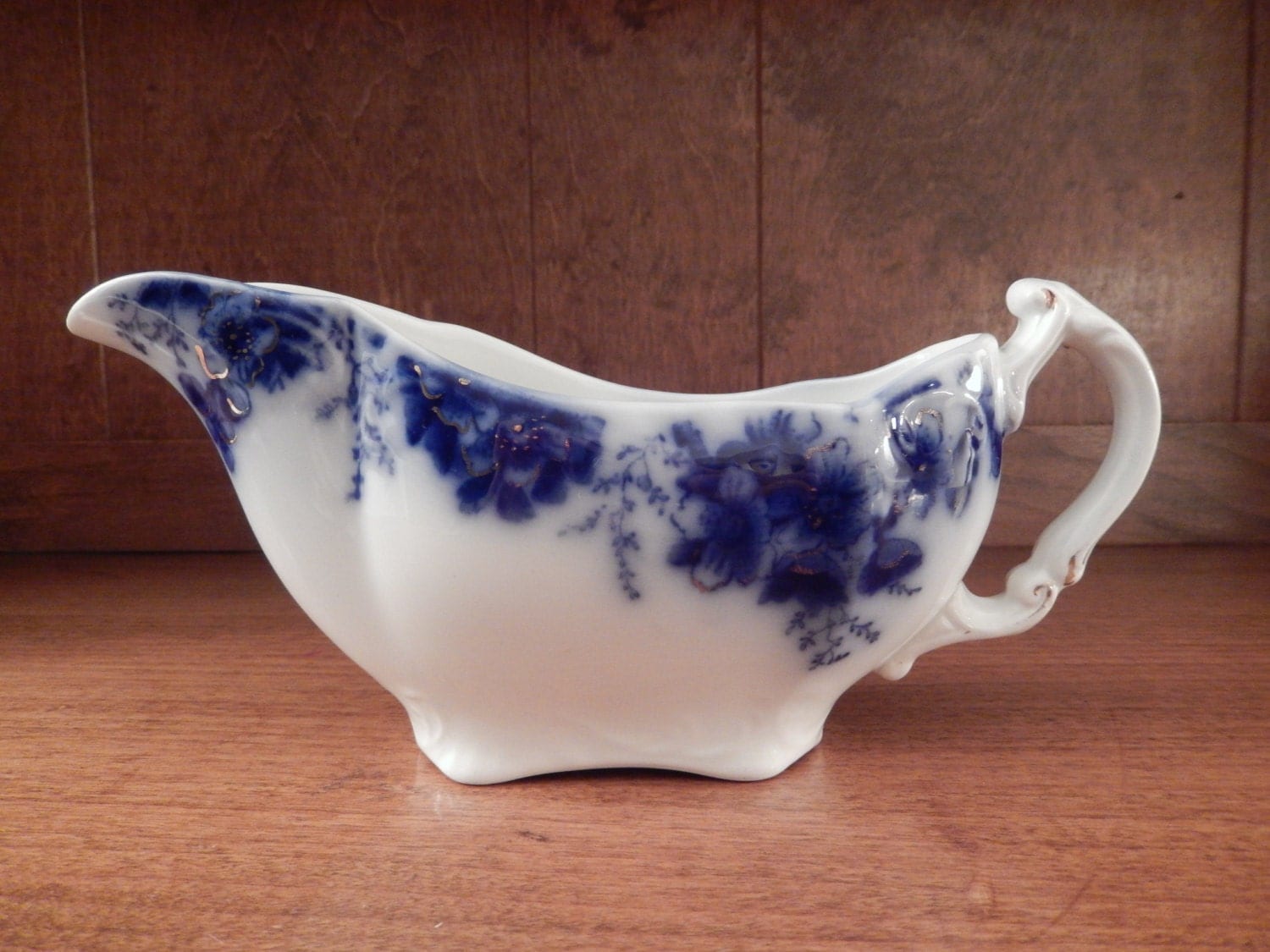 Flow Blue Vintage Gravy Bowl Made By Royal Porcelain Haute Juice