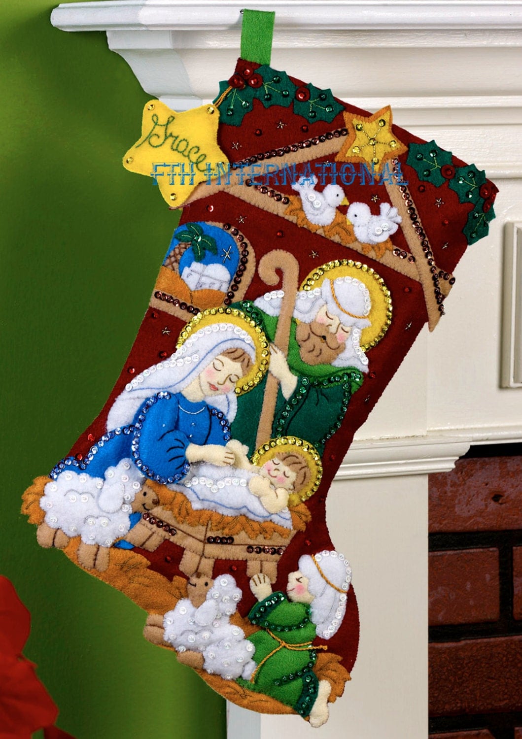 Nativity Bucilla 18 Felt Christmas Stocking Kit 86449