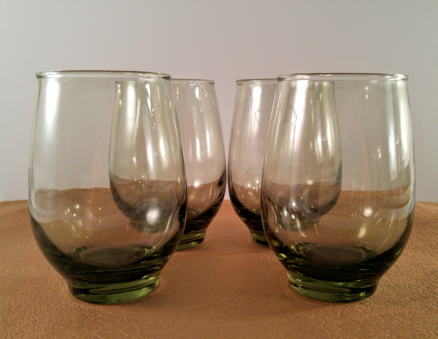 Vintage Libbey Black Smoke Glasses Set Of Four Retro Etsy