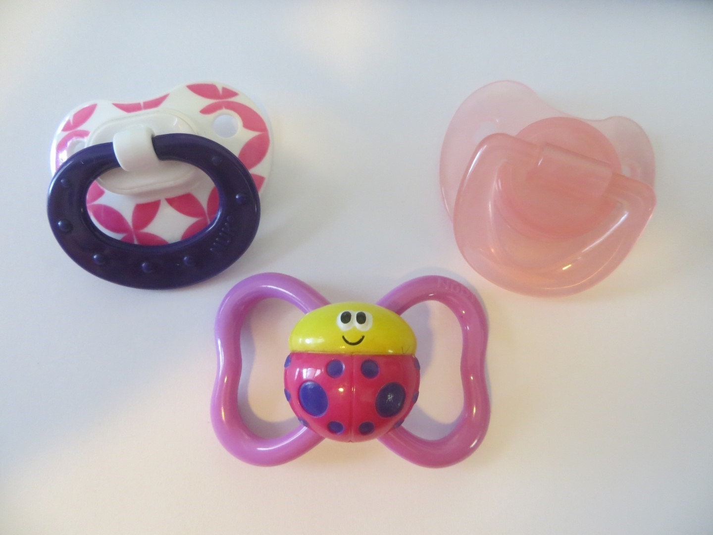 3 Reborn or Putty Pacifiers Girl Colors See Pictures