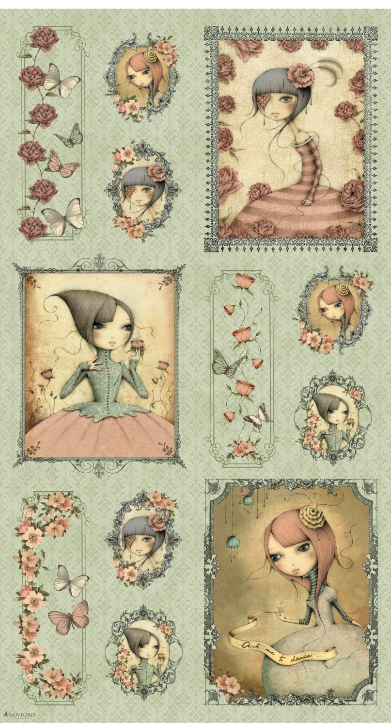 Mirabelle Fabric Girl Panel Santoro for Quilting Treasures