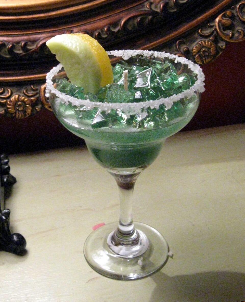 Green Margarita Candle that looks and smells real