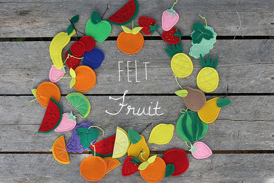 Felt fruit Felt play food Pretend food Felt fruits Felt
