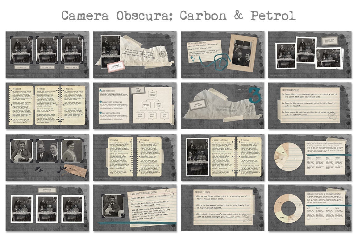 Camera Obscura Powerpoint Templates With Vintage Scrapbook Feel From Blixa6studios On Etsy Studio Microsoft Powerpoint Templates Scrapbook