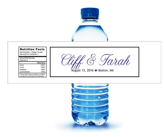 40 Custom Water Bottle Labels. hotel Hospitality gift Bags