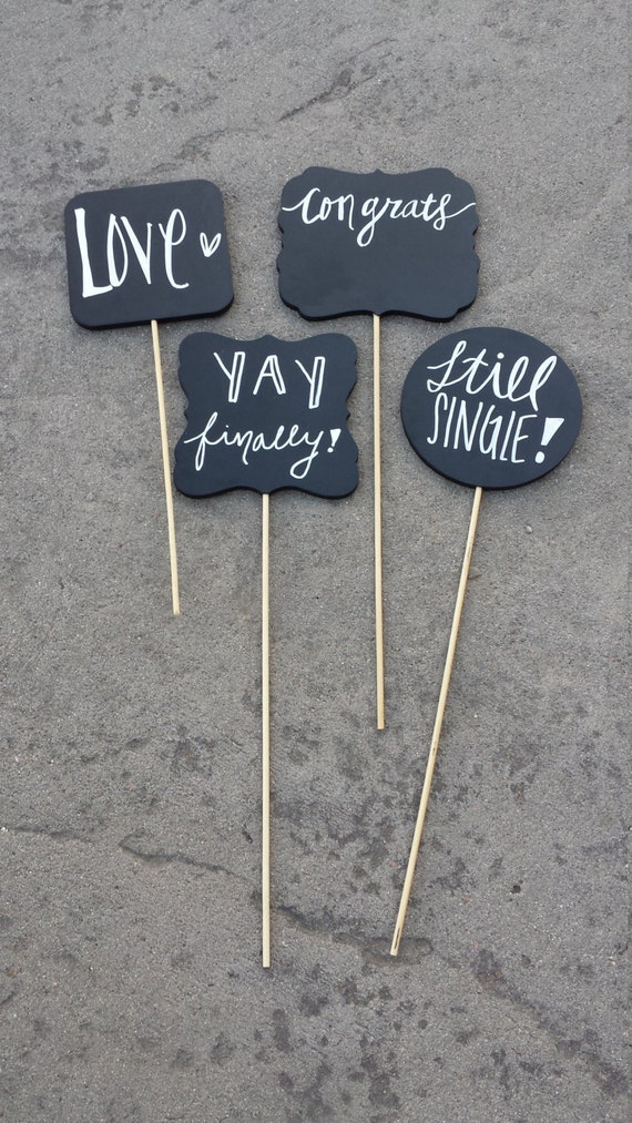 Chalkboard Photo booth props for weddings by NaturallyRusticDecor