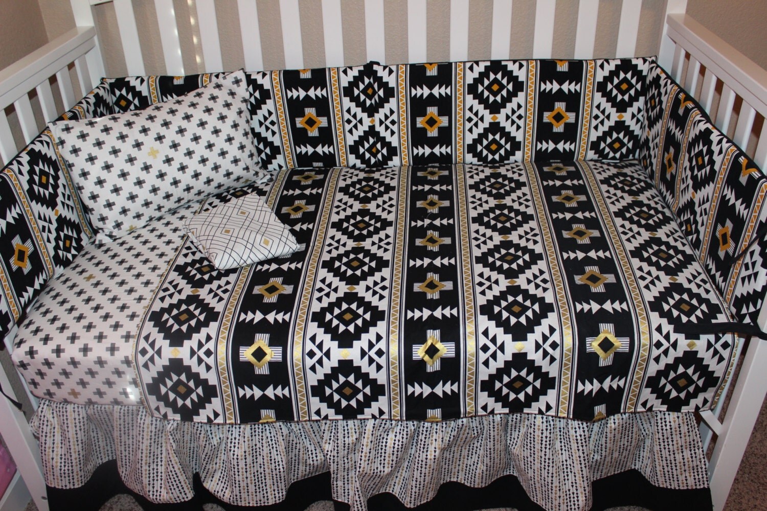 Crib Bedding Set Aztec/Tribal 5 Piece
