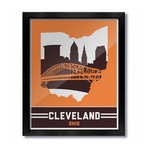 Cleveland Ohio Skyline Poster Print Wall Art Choose a Size
