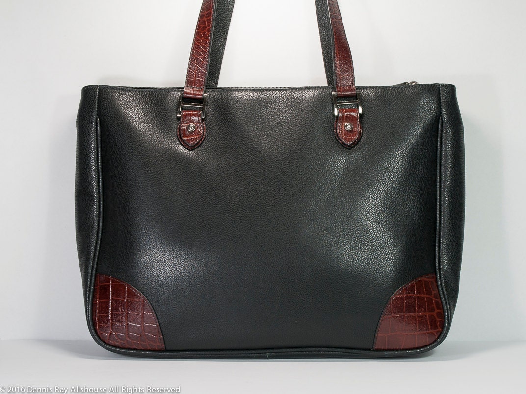 Leather laptop bag by Jack Georges USA pebbled leather tote