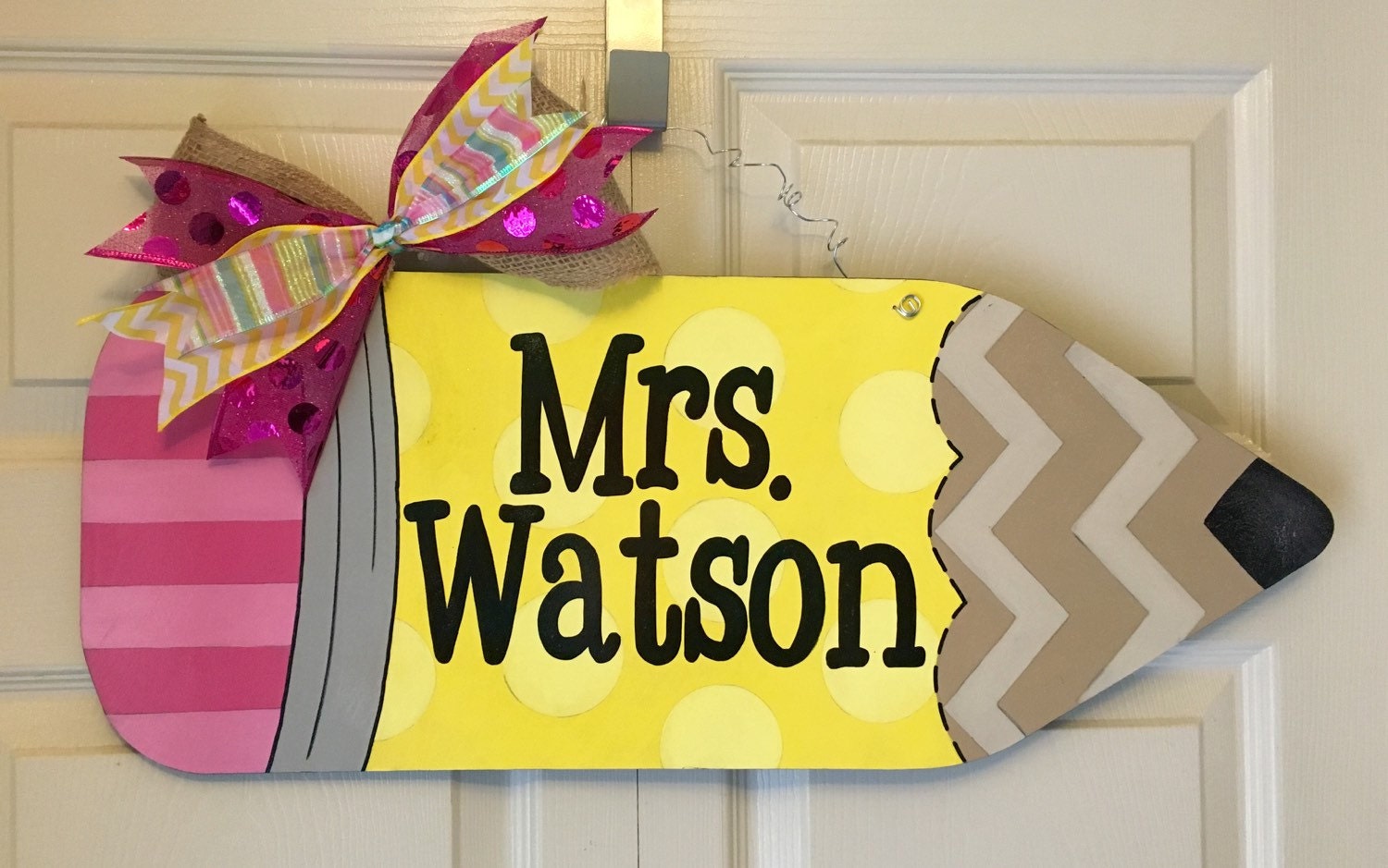 Pencil Door Hanger Personalized