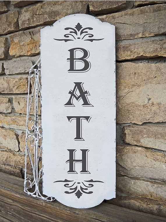 Vintage Style BATH Reusable STENCIL Available in 5