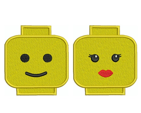 Lego Faces 1 Machine Embroidery 2 Patterns In By Embroiderblock