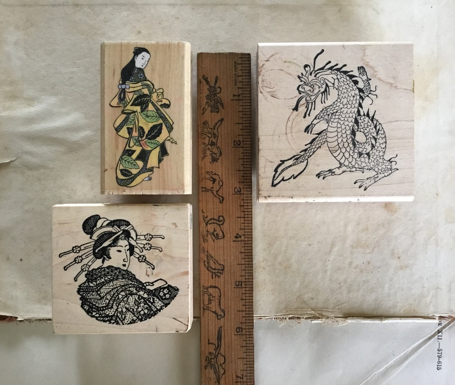 Japanese Rubber Stamp Collection Lot of 3 from Museandmiscellany on