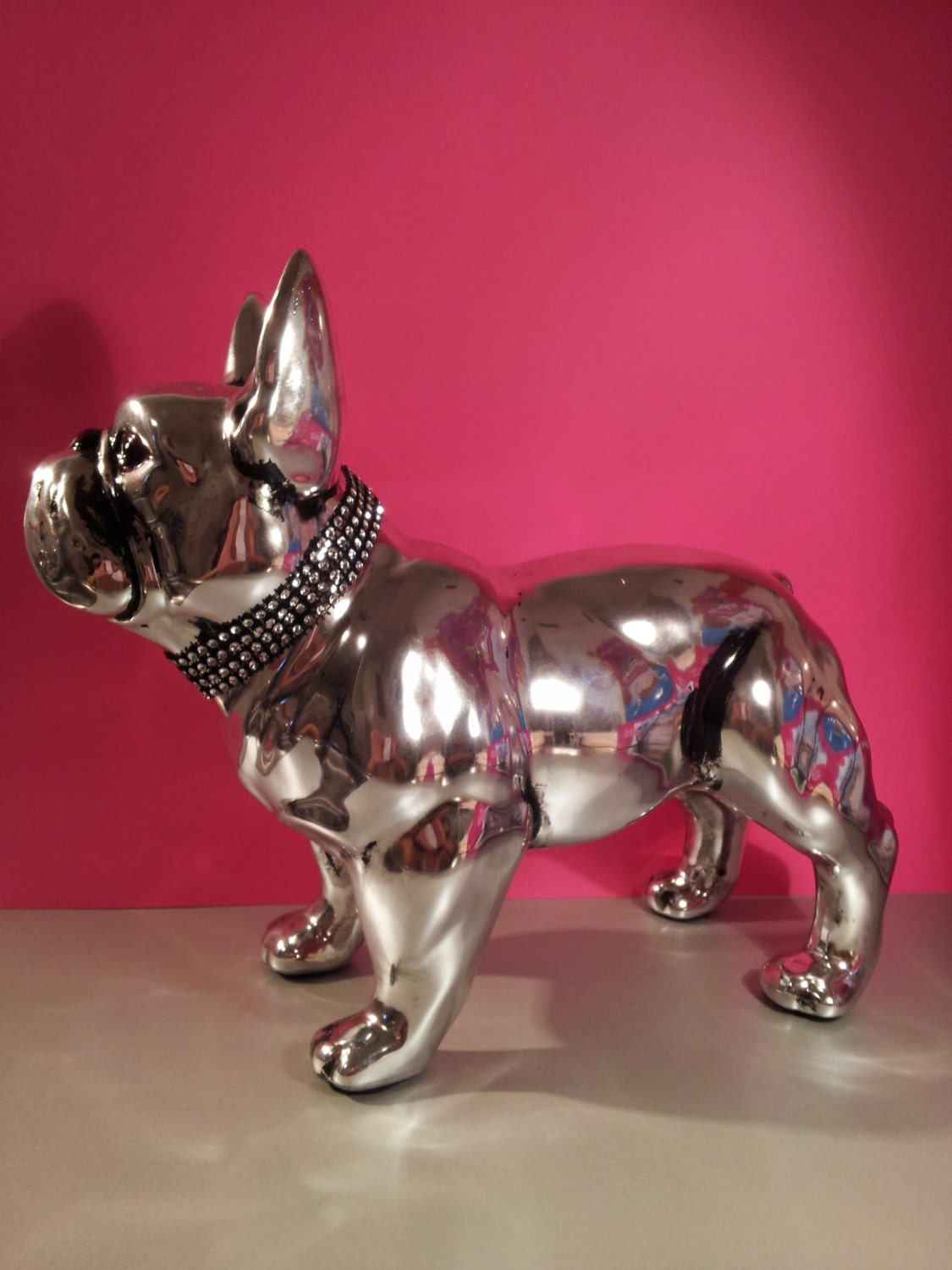 sitting french bulldog figurine in ceramic