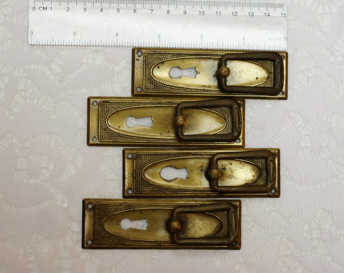 vintage escutcheons/Door Plates (set of 4)Antique Door Hardware Door Knob Backplates Vintage Wedding Decor ,door plates, escutcheon, supply