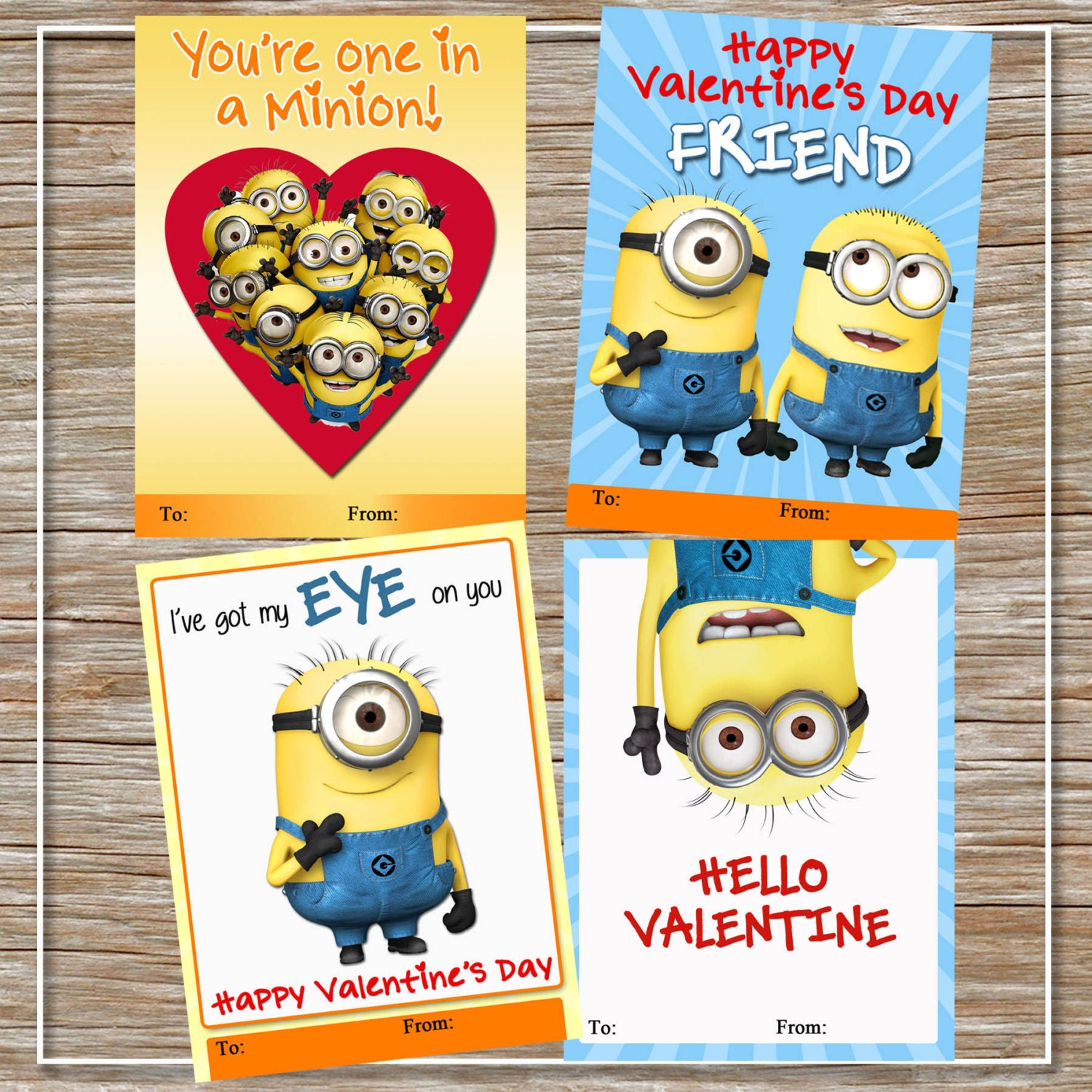 6 Free Printable Minion Valentines for Kids Minion Valentine