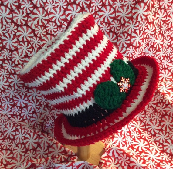 Items similar to Candy cane top hat, baby photo prop hat, baby's first