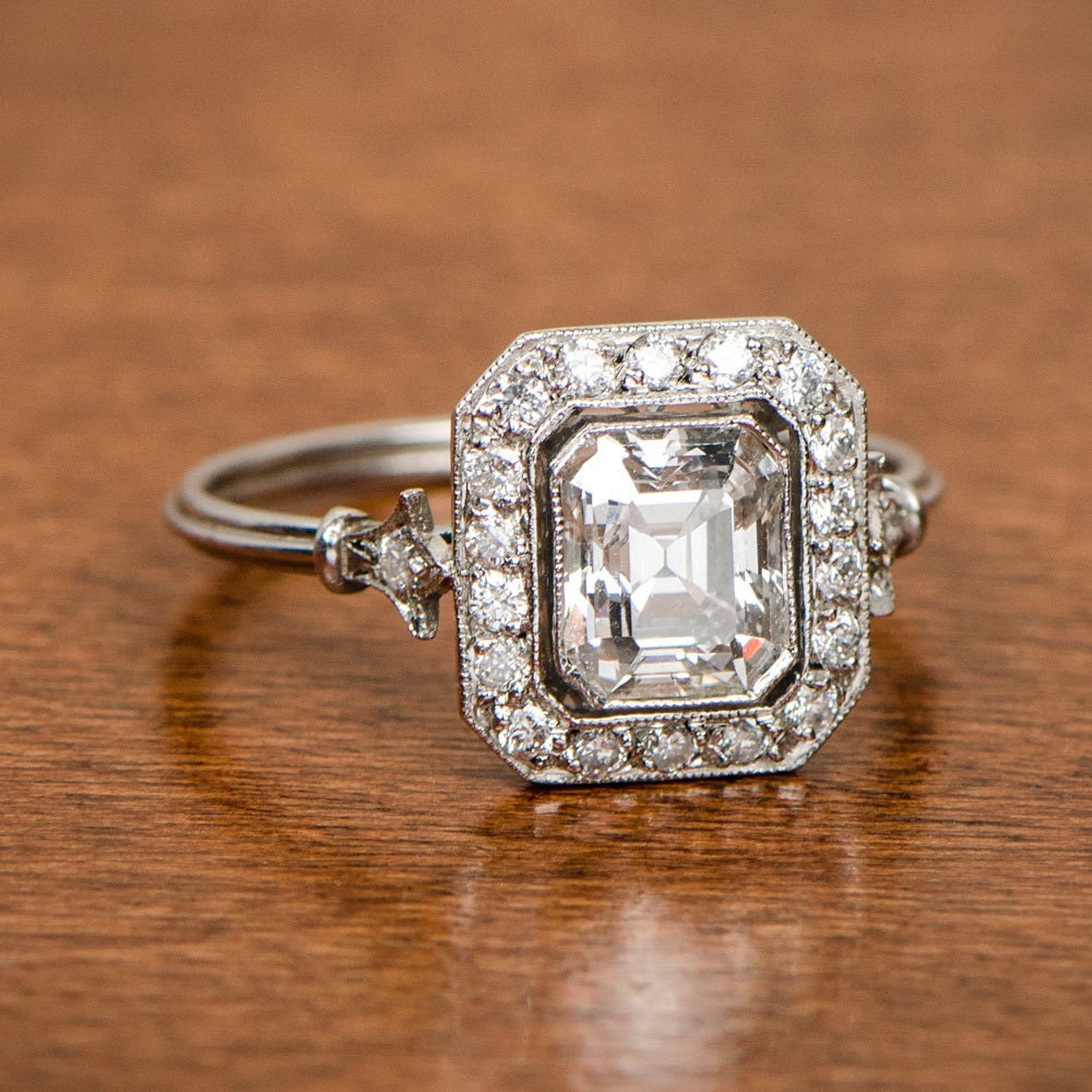 Vintage Emerald Cut Diamond Engagement Rings 2