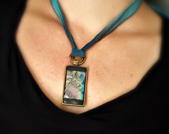 Jewelry Ceramic Ceramic Jewelry Ceramics Handmade Jewelry Pendant Raku Silk Ribbon Gift for Women Gift for Her Laura Souder