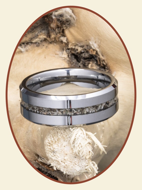 Tungsten Carbide Visible Pet Ash Cremation Men's Ring 8mm