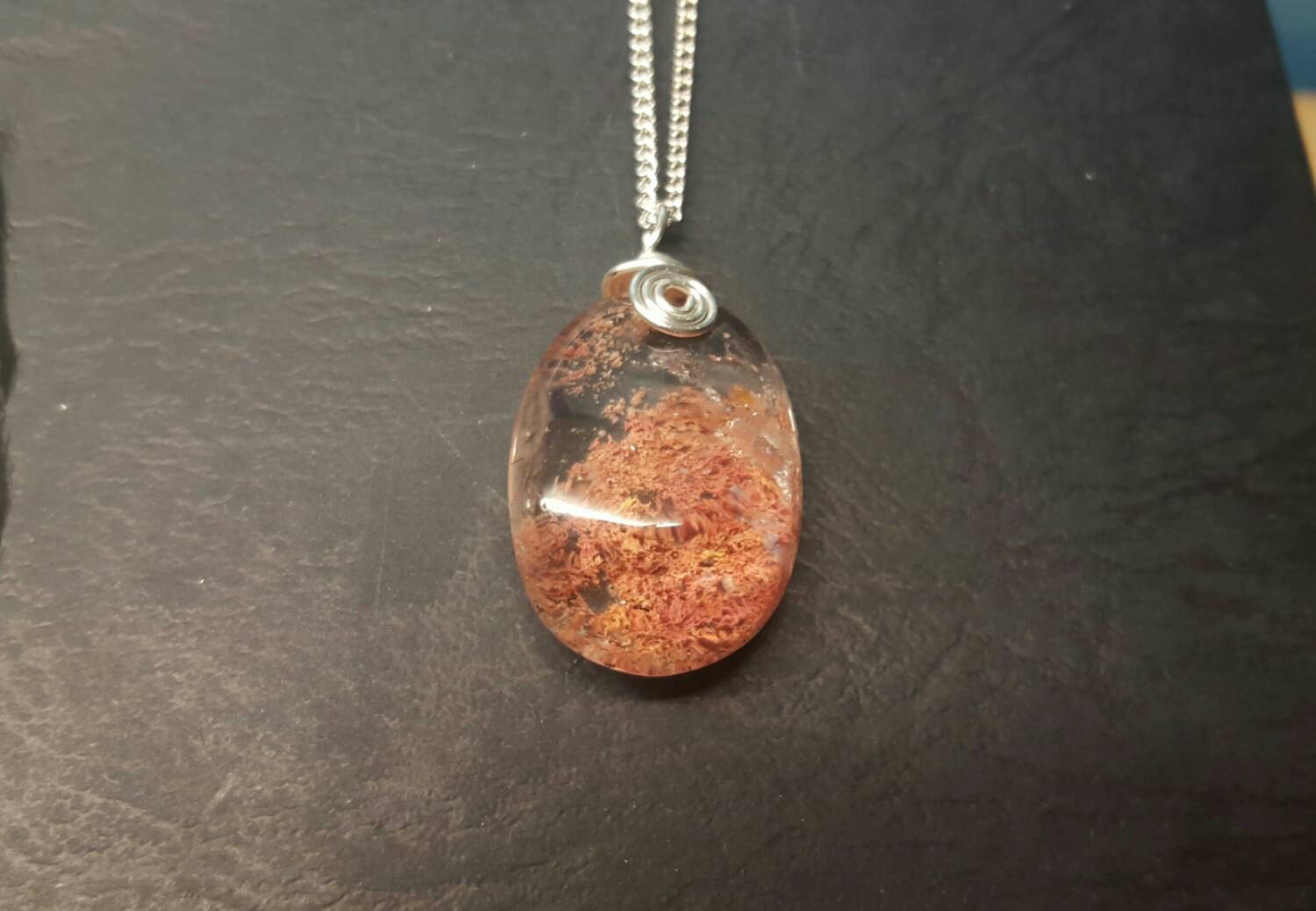 Garden quartz pendant. Lodalite necklace. Scenic quartz.