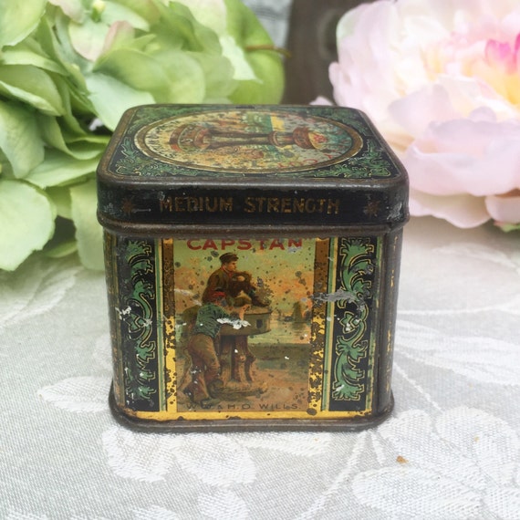 Antique Capstan Navy Cut Tobacco Tin Litho box can