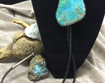 Vintage Navajo Turquoise Bolo Tie from the 1950's or 60's